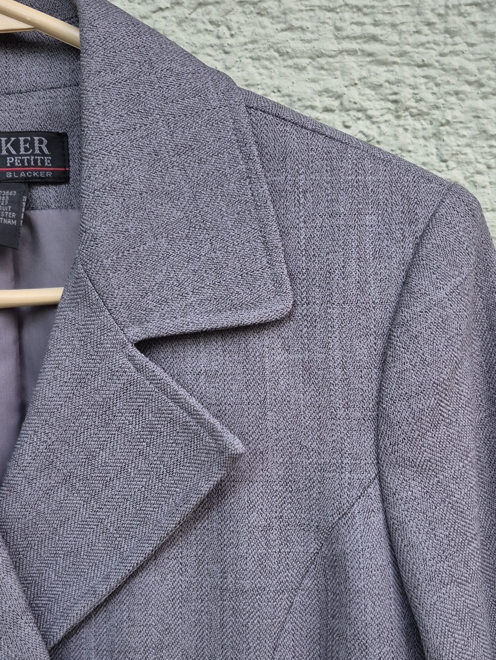 Blacker Petites by Stanley Blacker Ladies Gray Double Breasted Luxe Blazer - Picture 2 of 9